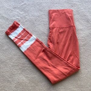 Aerie Women’s Leggings in Coral with White Stripes